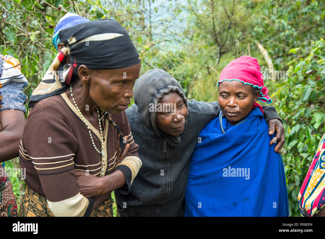 Genocidio vedove caffè collettivo, il lago Kivu, Ruanda Foto Stock