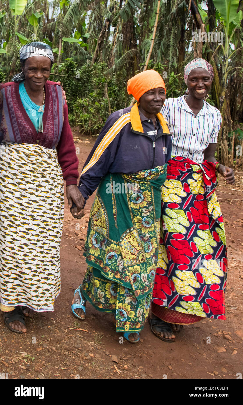 Genocidio vedove caffè collettivo, il lago Kivu, Ruanda Foto Stock