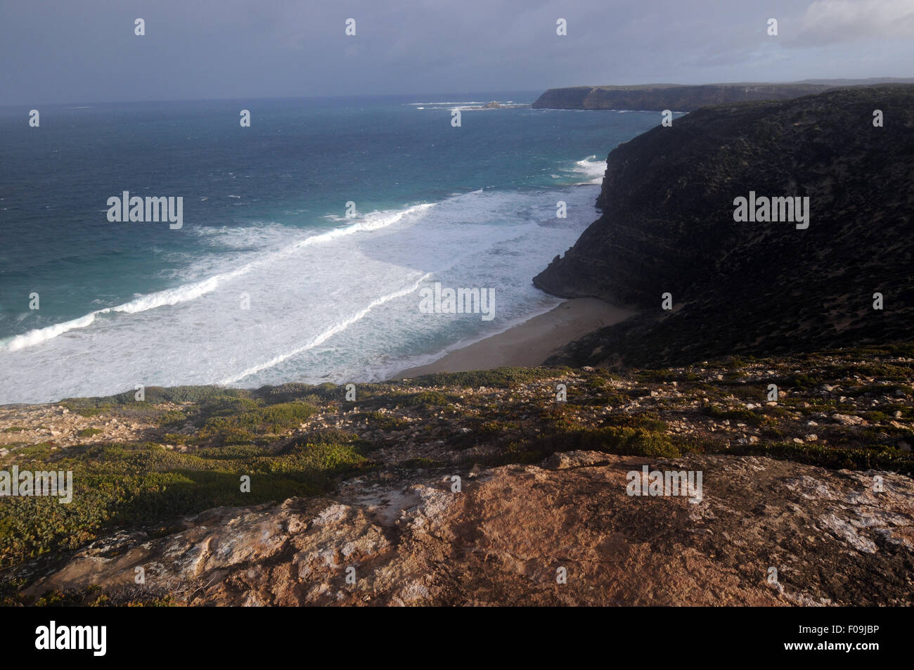 Stormy costa del Parco Nazionale di Innes, Yorke Peninsula, Sud Australia Foto Stock