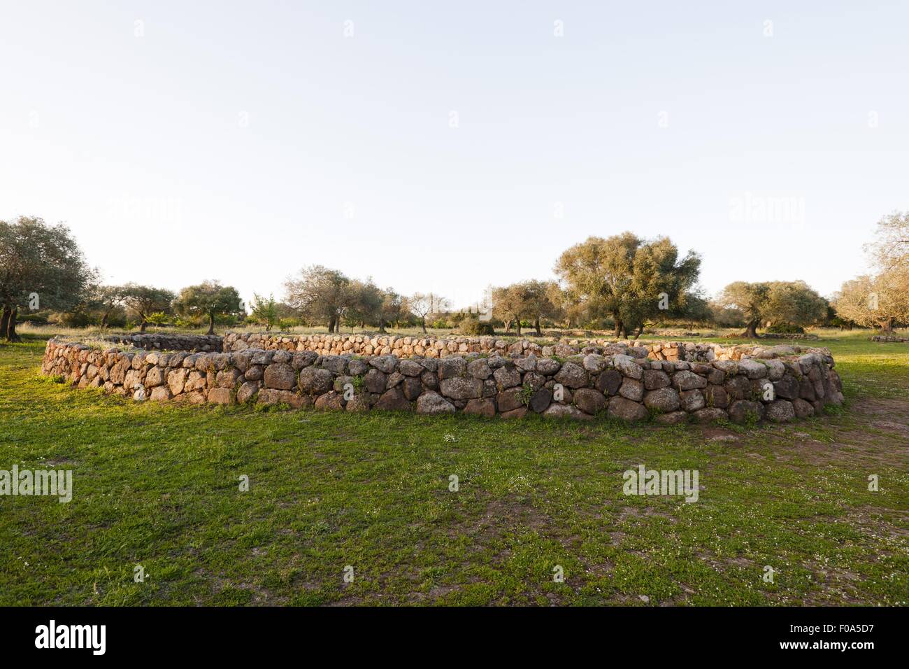 Vista del pozzo sacro di Santa Cristina, Oristano, Sardegna, Italia Foto Stock