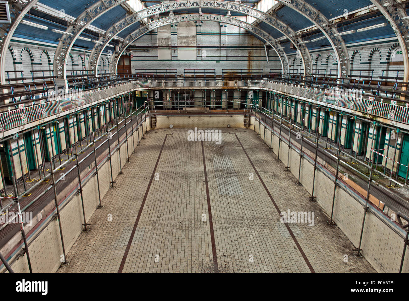 Chiusa la piscina principale in Moseley Road Bagni, Balsall Heath, Birmingham, Regno Unito Foto Stock