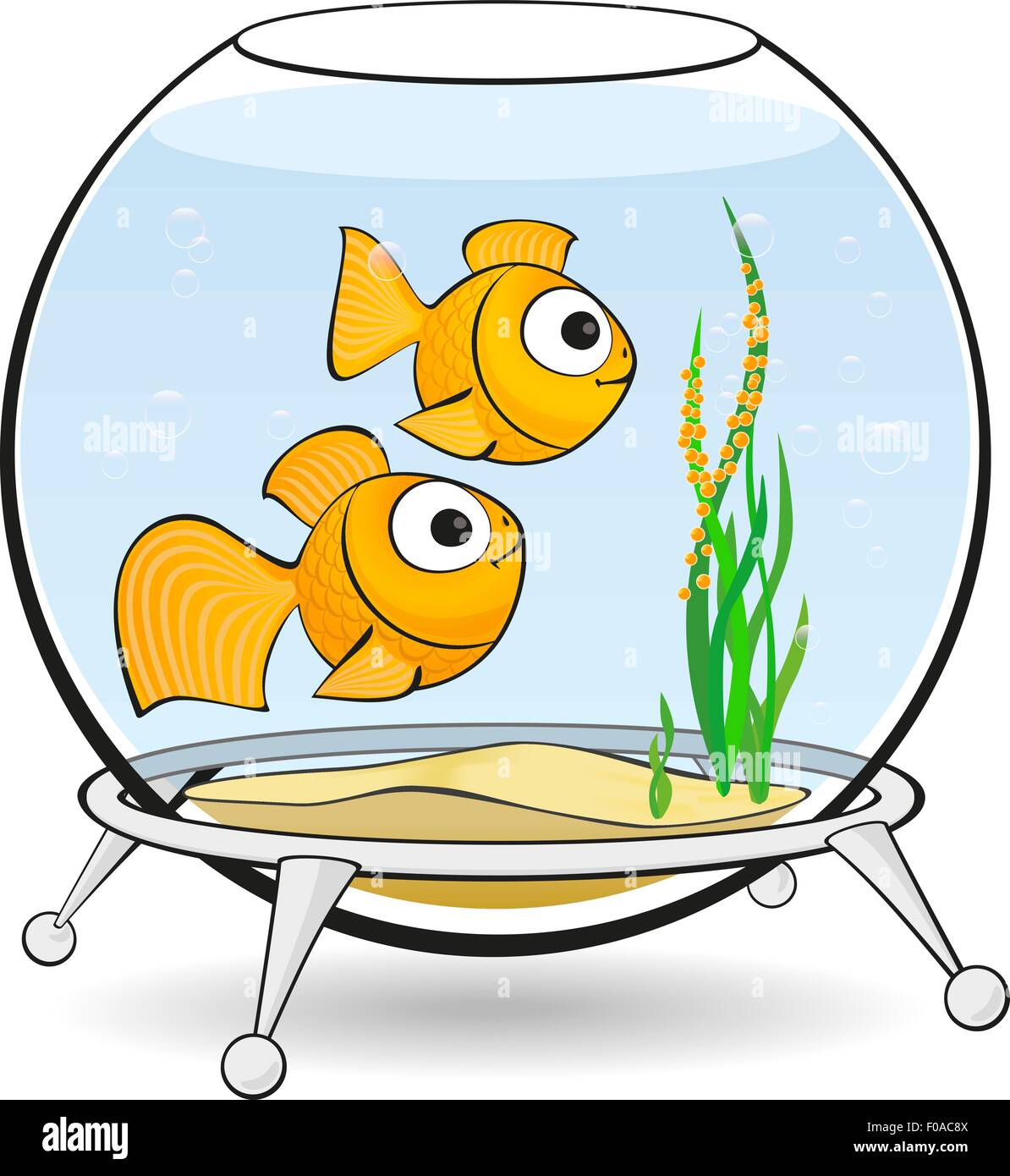 Paio di pesci rossi in un acquario Illustrazione Vettoriale