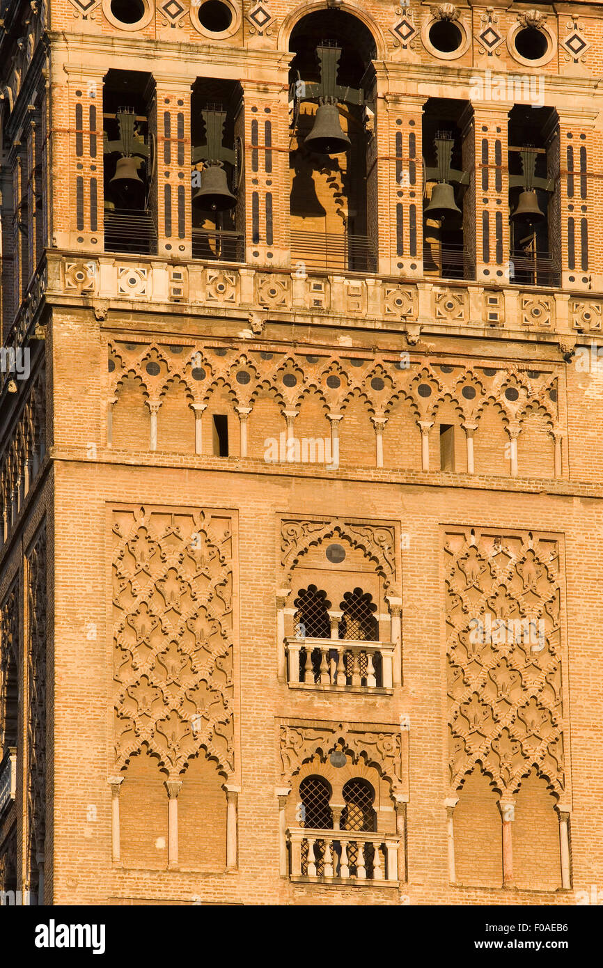 Cattedrale,dettaglio della torre Giralda,Sevilla,Andalucia,Spagna Foto Stock