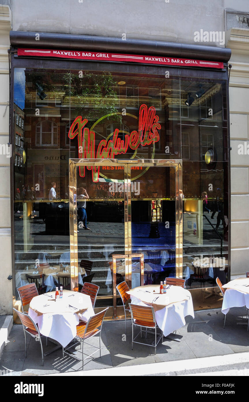 Maxwell's Bar & Grill, James Street, Covent Garden, la City of Westminster, Londra, Inghilterra, Regno Unito Foto Stock