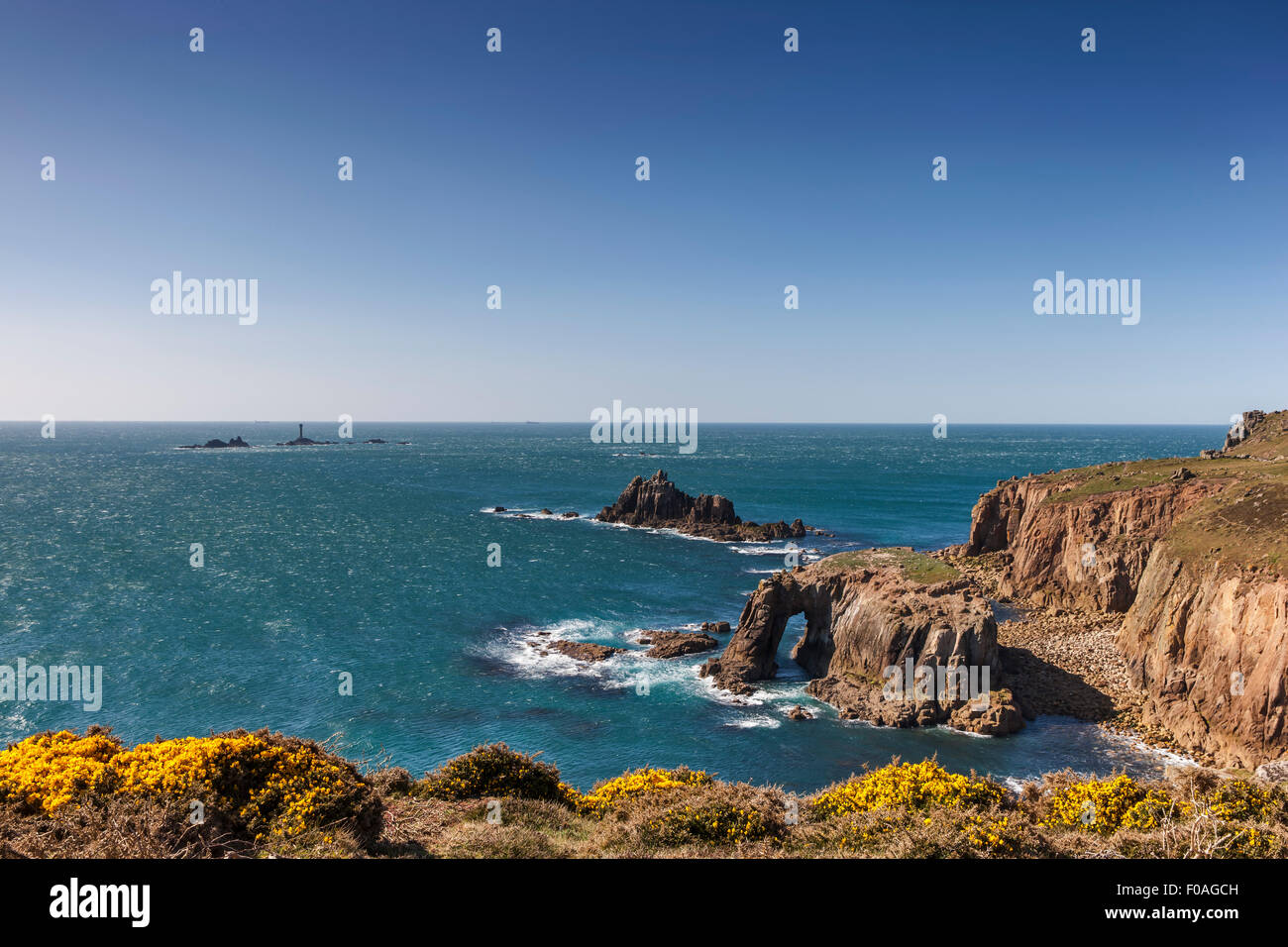 South West Coast Path, Porthcurno a Lands End Foto Stock