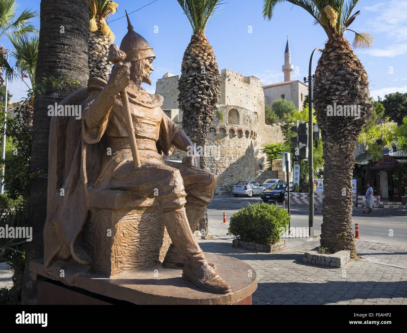 La scultura di Seljuk in Cesme, Turchia Foto Stock