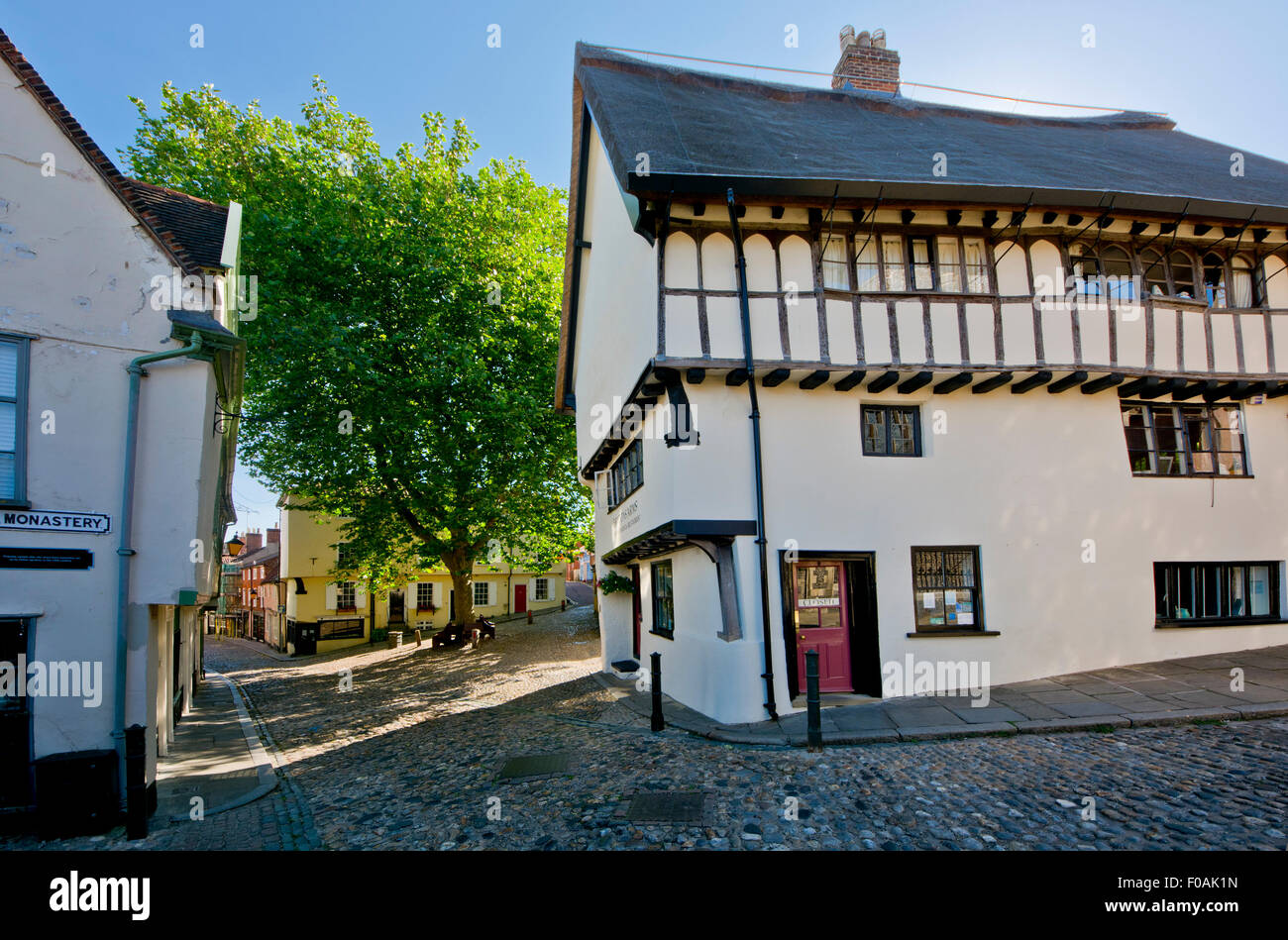 Elm hill old street Norwich England Regno Unito Foto Stock