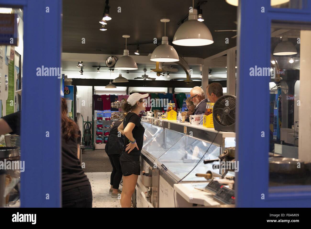 Interno del gelato store a Halifax municipalità regionale, Nova Scotia, Canada Foto Stock