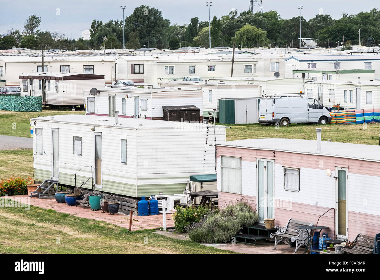 Canvey Island - Thorney Bay Village. Un residenziale caravan park a Canvey Island, Essex. Foto Stock