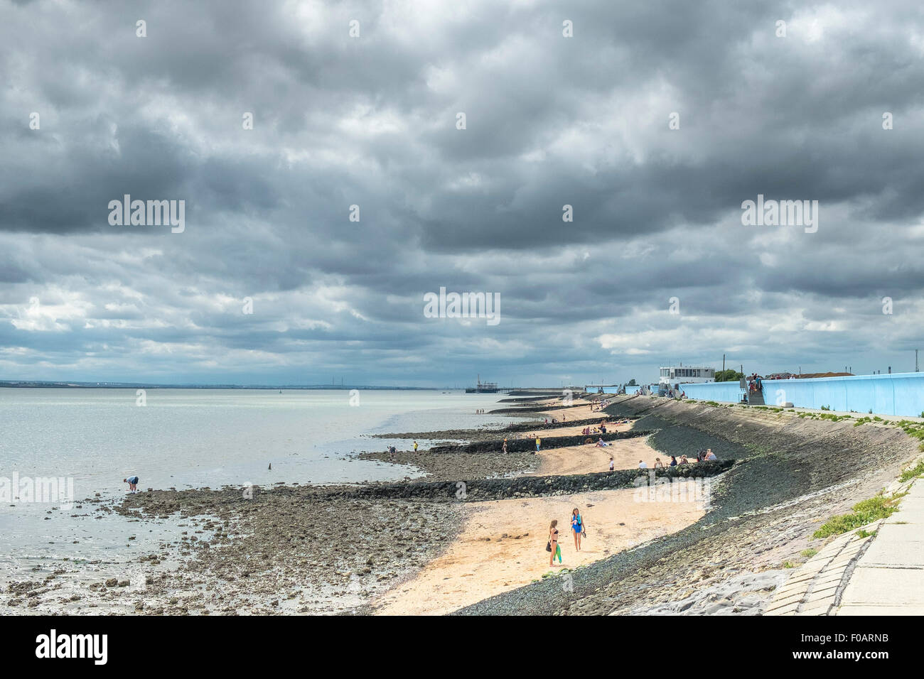 Canvey Island - foreshore a Canvey Island, Essex. Foto Stock
