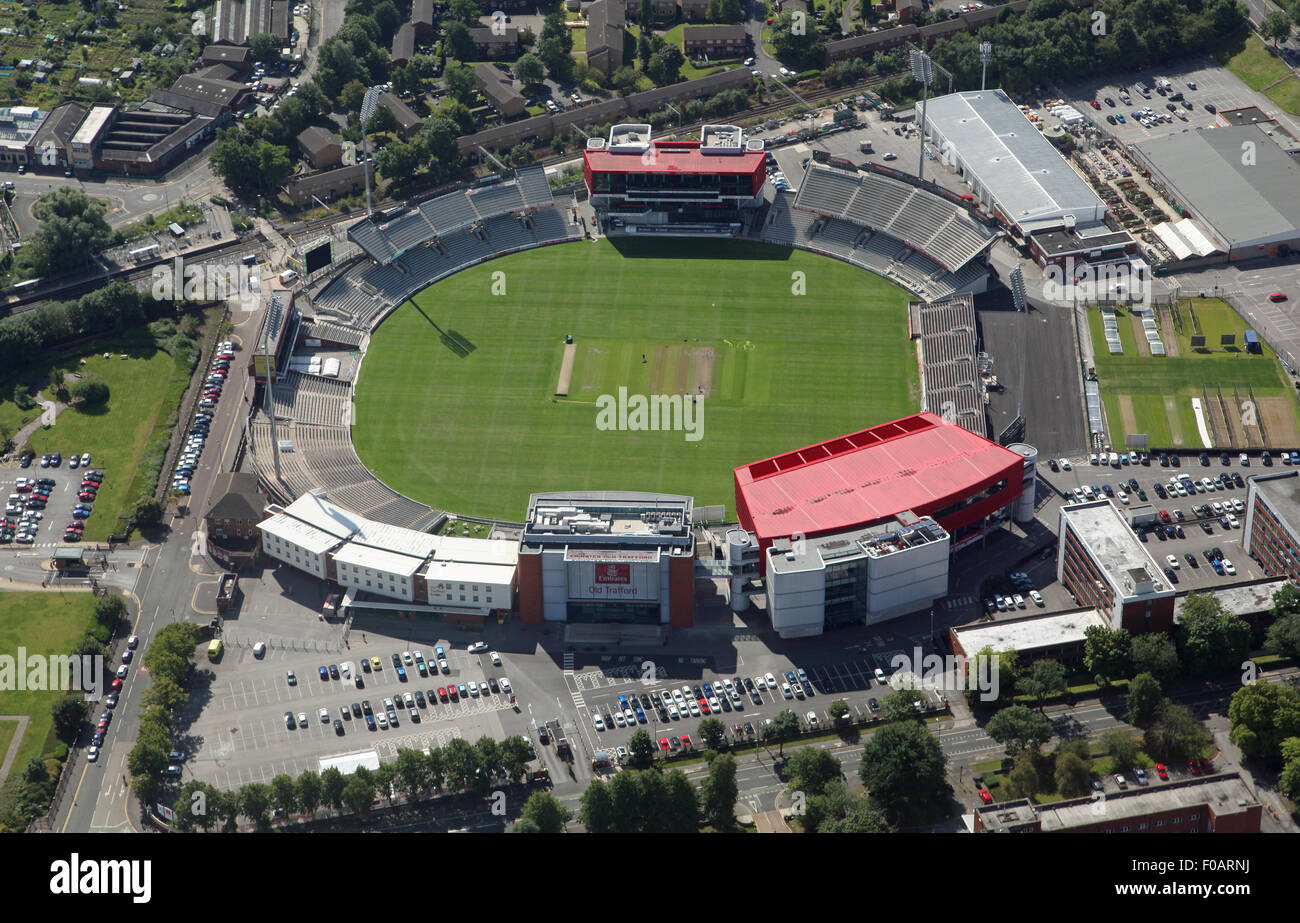 Vista aerea degli Emirati Old Trafford cricket ground in Manchester Foto Stock