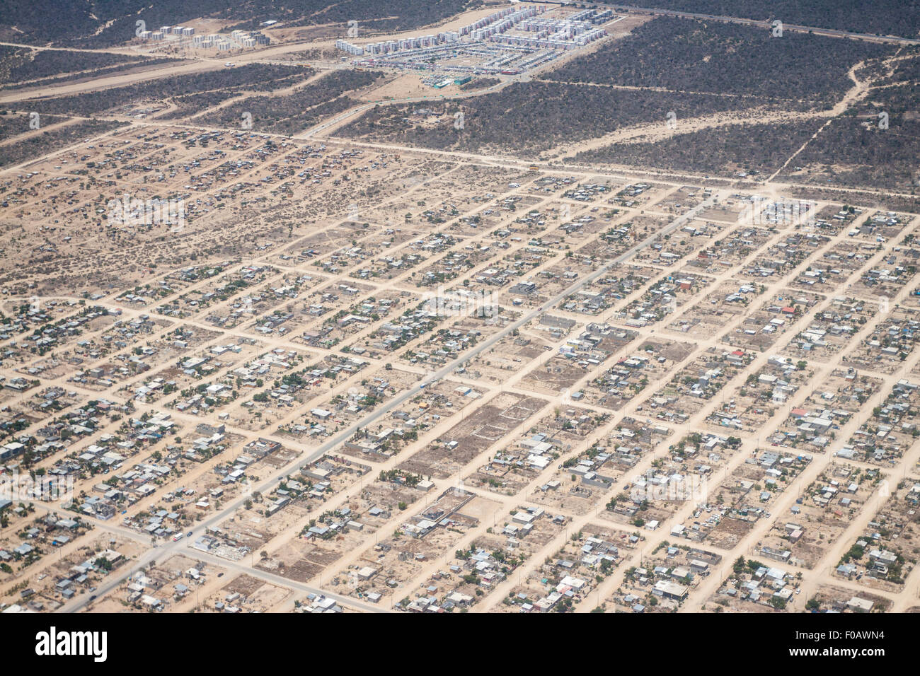 La formazione di case nella zona del deserto. Los Cabos, Baja California Sur. Messico Foto Stock