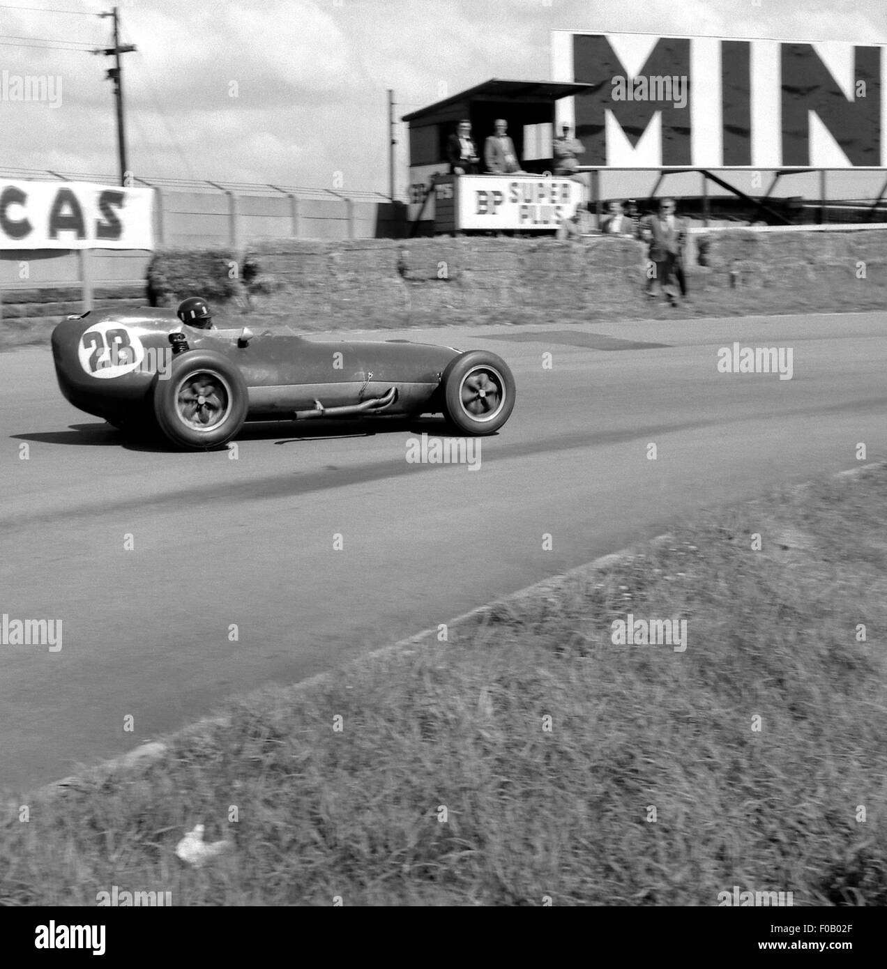 18 luglio 1959 British GP Eglinton n. 28 Graham Hill Lotus-Climax 16. Foto Stock
