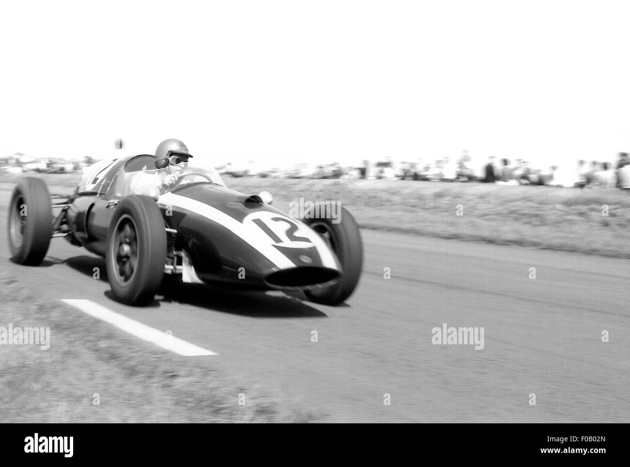 GP di Gran Bretagna : L'Aintree 18 luglio 1959. Jack Brabham Cooper-Climax T51 vincitore di gara. Foto Stock
