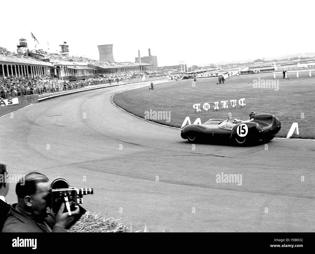 L'Aintree International Sportscar Race 18 luglio 1959. Graham Hill Lotus 15 Climax gara vincitore. Foto Stock