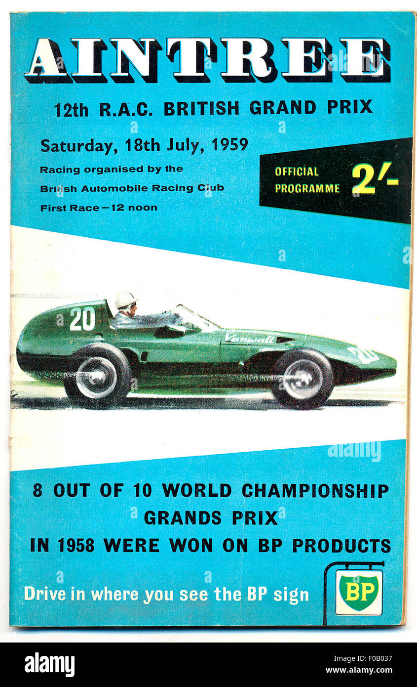 L'Aintree 1959 GP DI GRAN BRETAGNA : PROGRAMMA Foto Stock