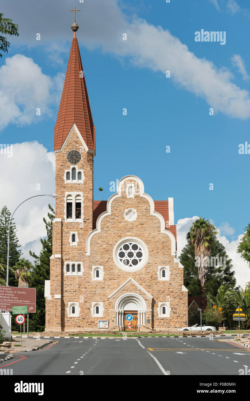 Luterana Chiesa di Cristo (Christuskirche), Fidel Castro Street, Windhoek (Windhuk), Regione di Khomas, Repubblica di Namibia Foto Stock