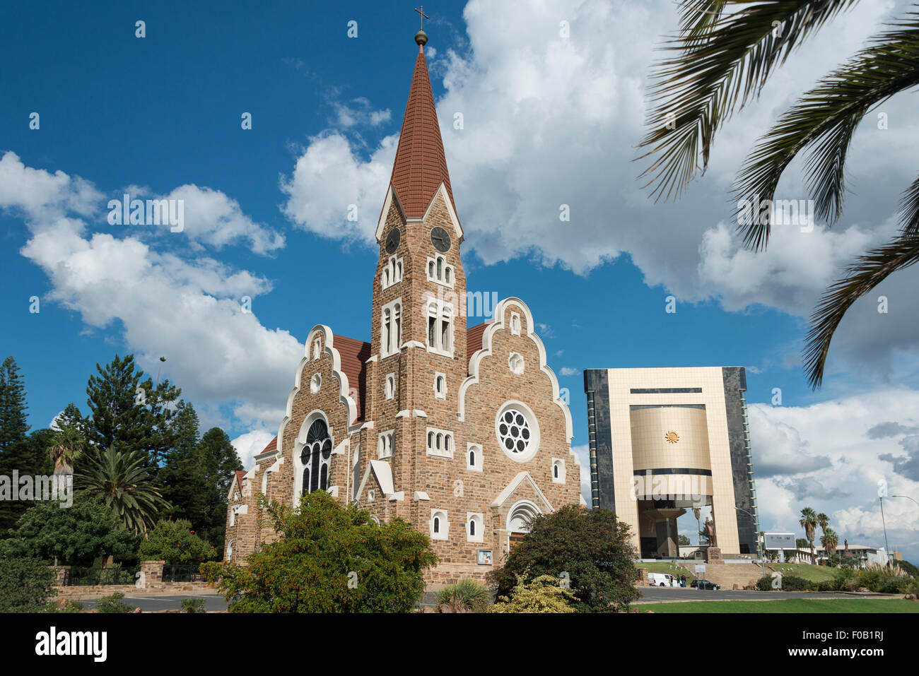 La Chiesa di Cristo (Christuskirche) e Museo Nazionale, Fidel Castro Street, Windhoek (Windhuk), Regione di Khomas, Repubblica di Namibia Foto Stock