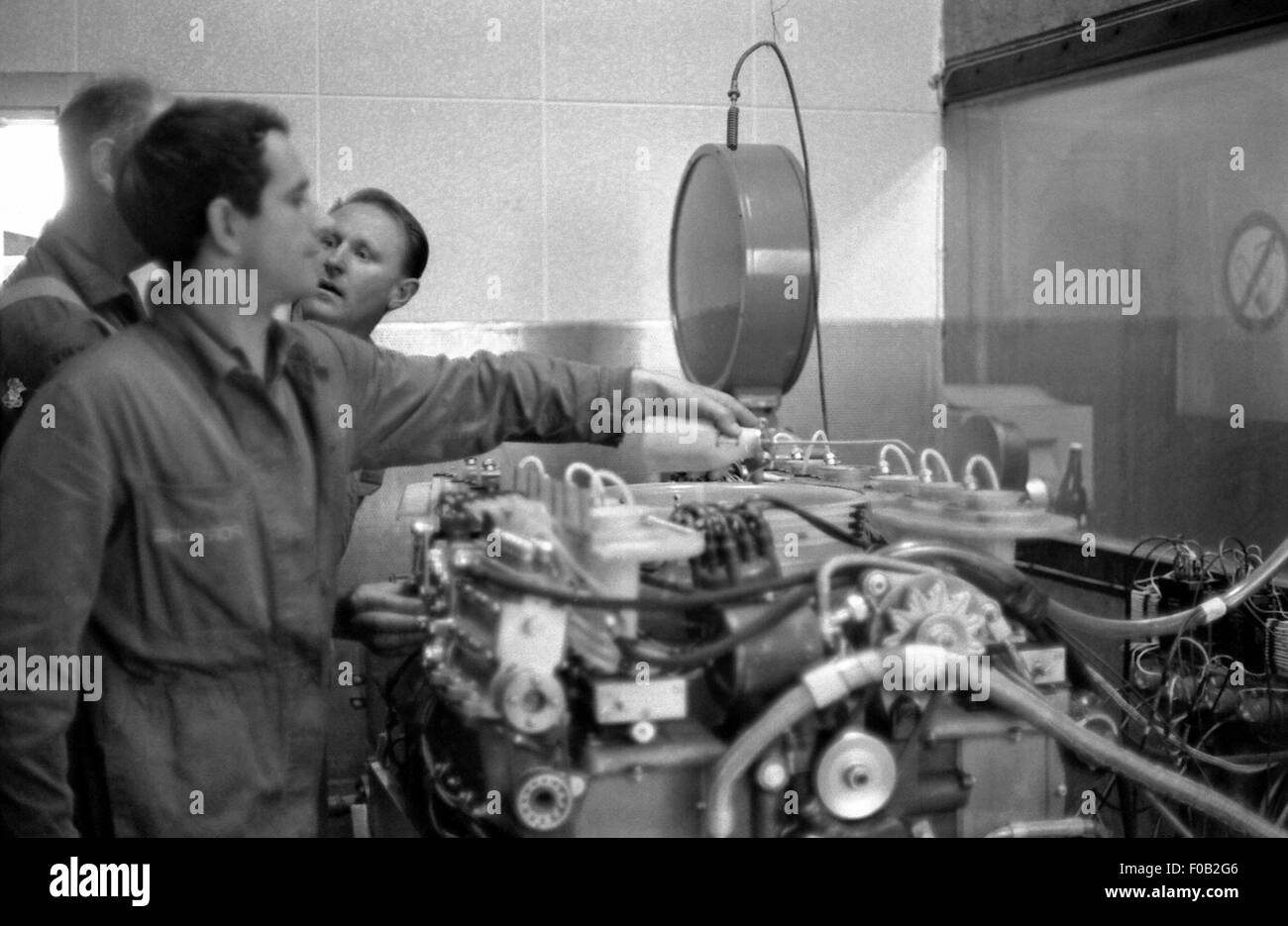 Prove del motore su una Porsche 917 nel 1969 Foto Stock