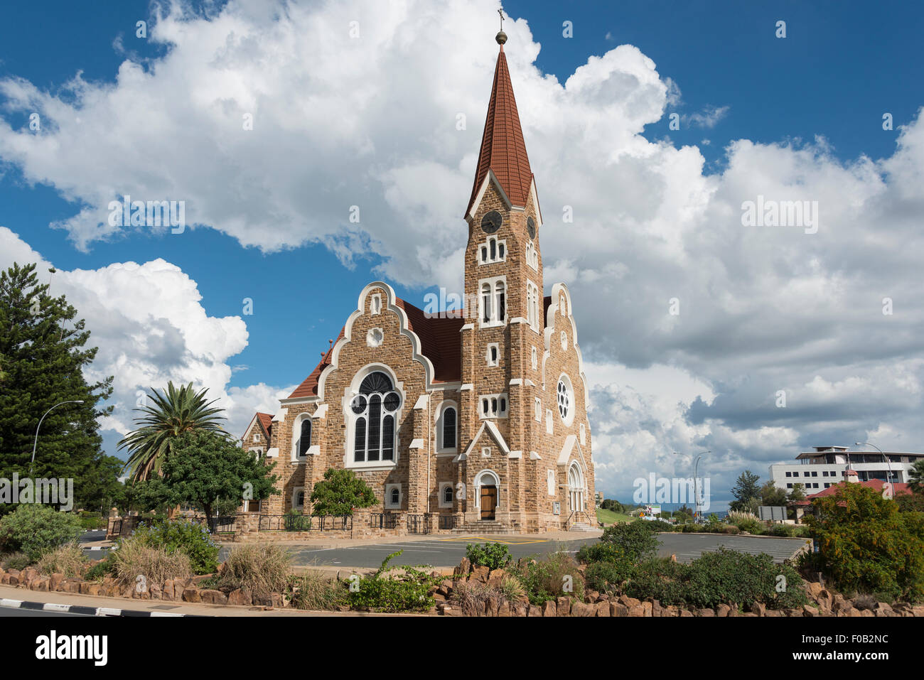 Luterana Chiesa di Cristo (Christuskirche), Fidel Castro Street, Windhoek (Windhuk), Regione di Khomas, Repubblica di Namibia Foto Stock