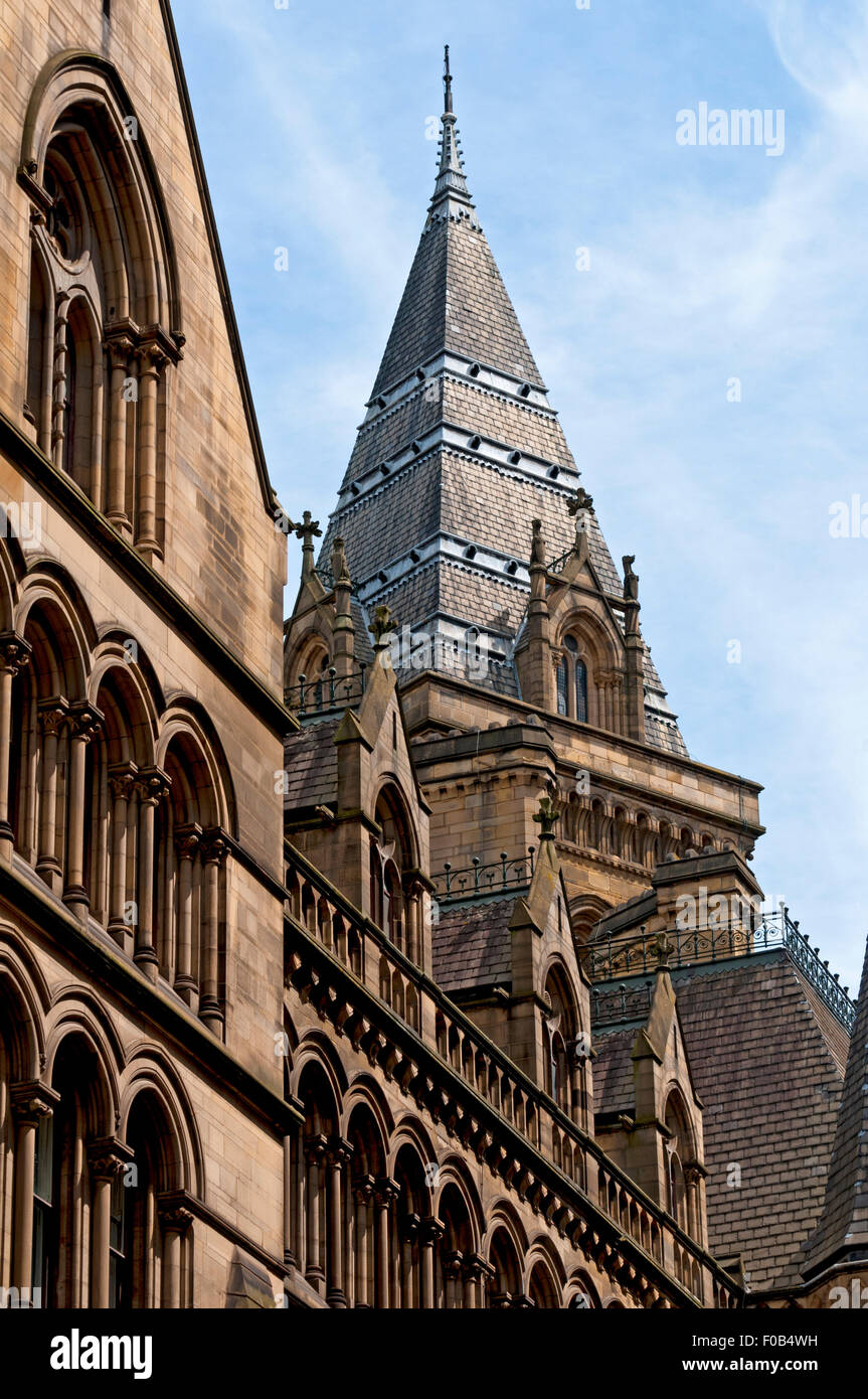 Manchester Town Hall, da Lloyd Street, Manchester, Inghilterra, Regno Unito Foto Stock