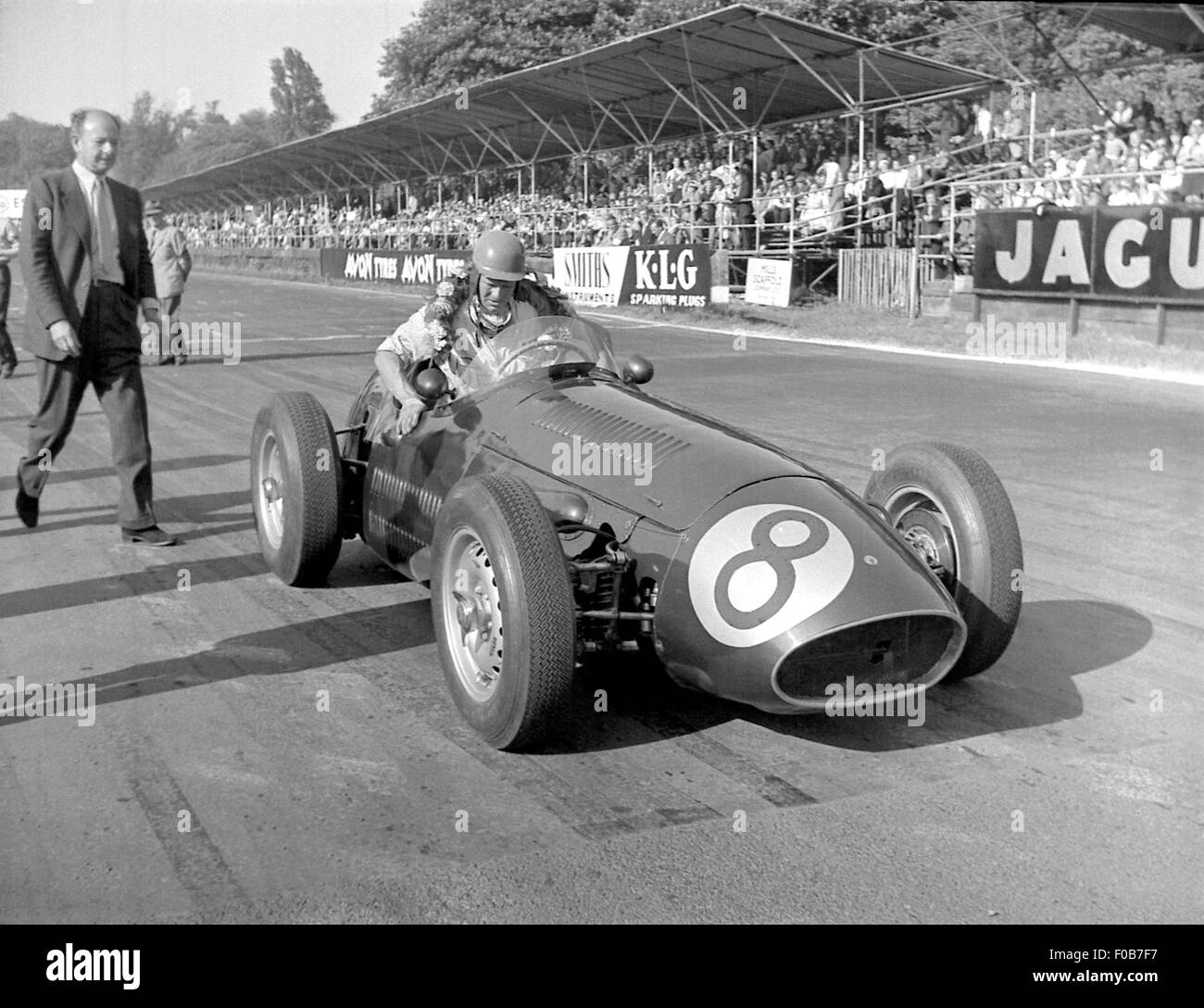 Peter Collins nella sua Maserati Foto Stock