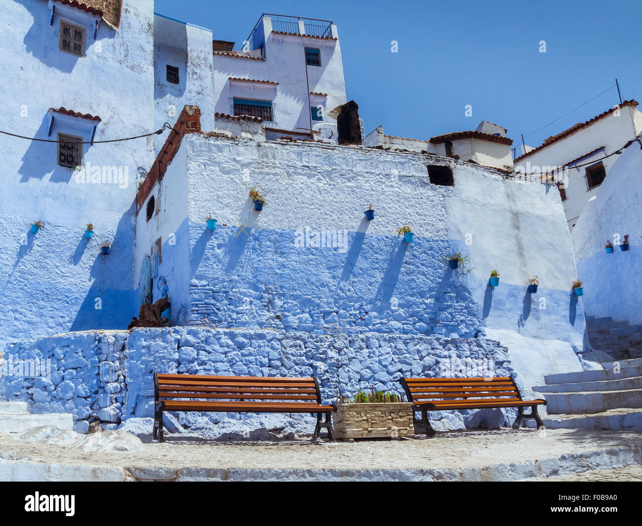 Il blue medina di Chefchaouen, Marocco Foto Stock