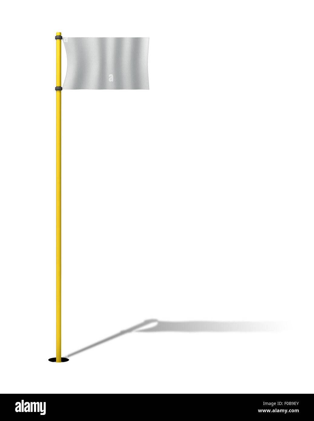 Un regolare golf bandiera su un isolato bianco di sfondo per studio Foto Stock