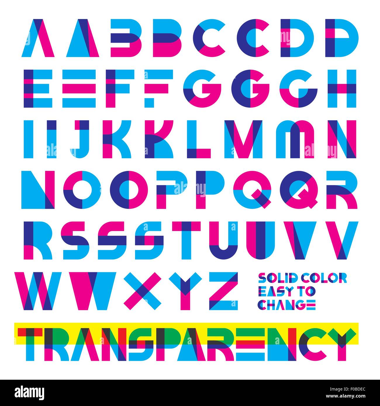 Scrivete sempre in colori primari trasparenza colori solidi facile da modificare. Illustrazione Vettoriale