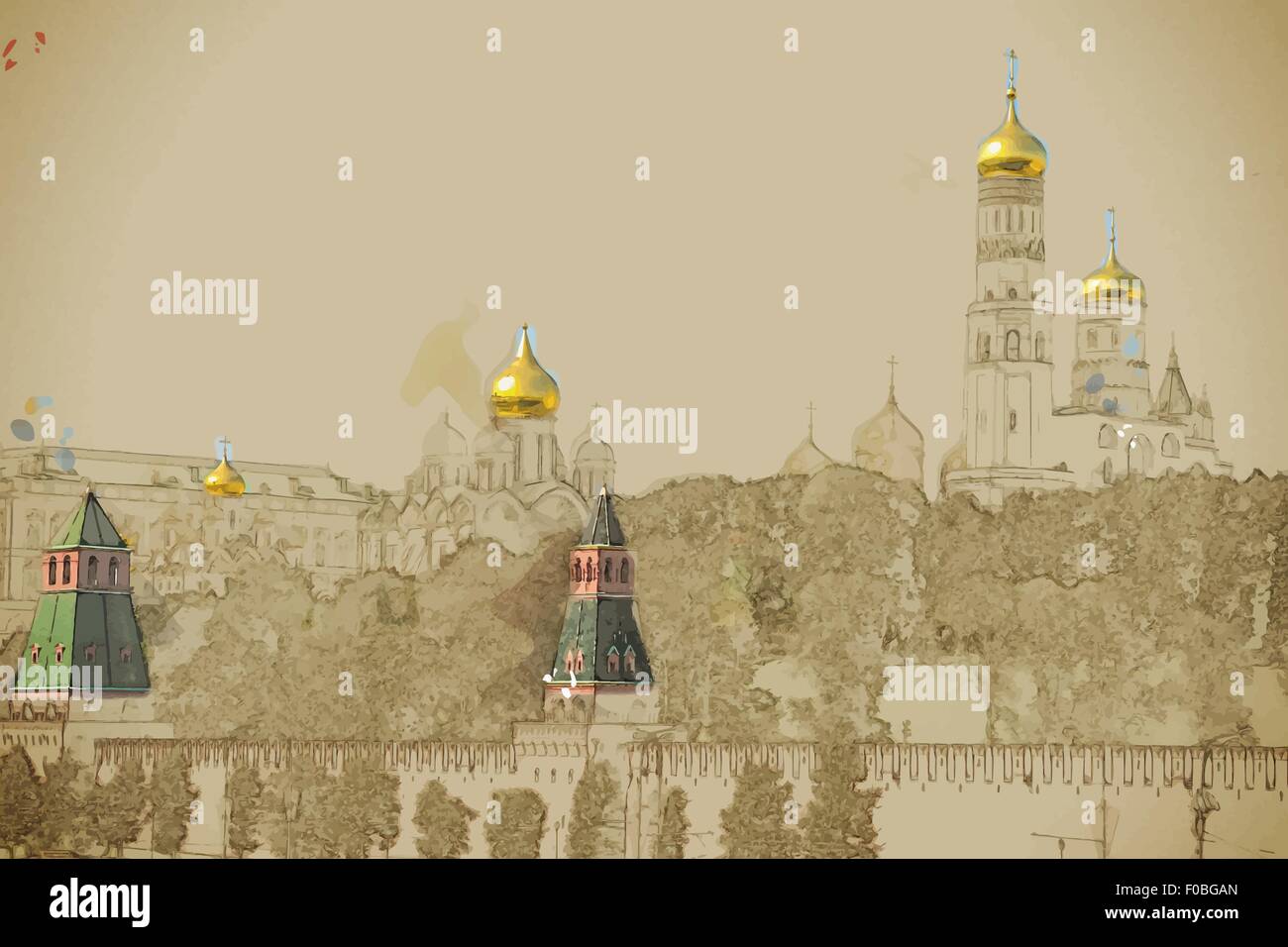 Il Cremlino di Mosca Illustrazione Vettoriale