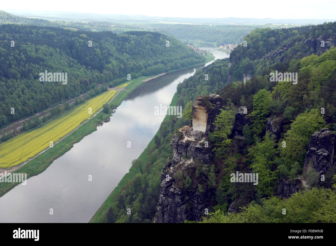 Svizzera sassone, Elba, Fluss, Sandstein, Foto Stock