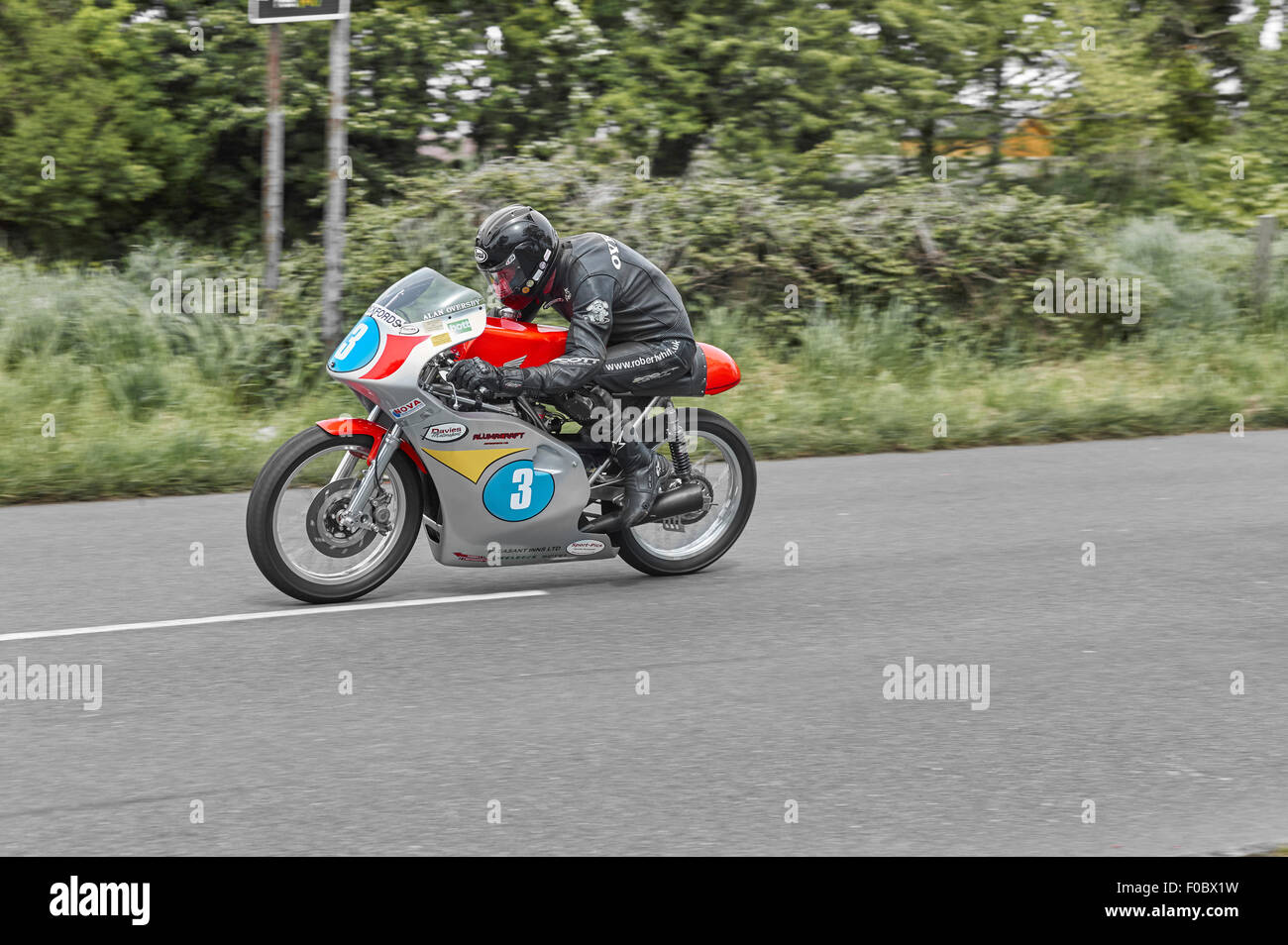 Alan Oversby in pre TT classic gara 2015 Foto Stock