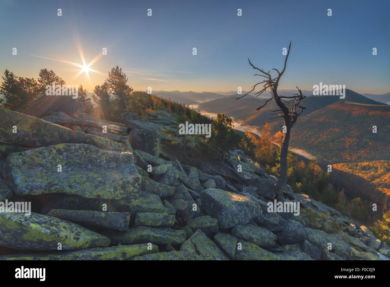 Carpazi montagna nel periodo autunnale Foto Stock