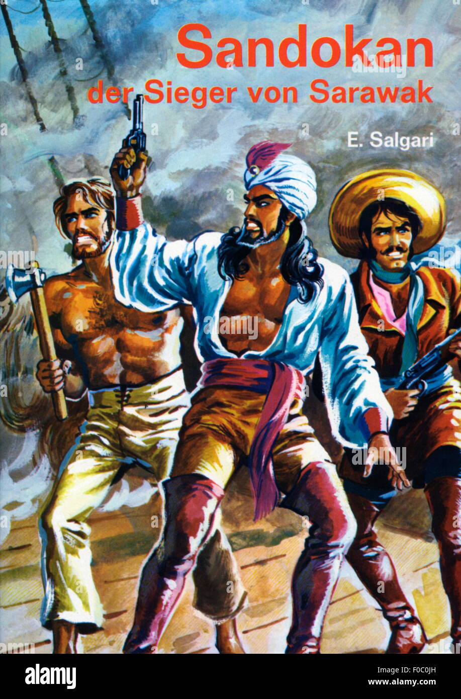 Salgari, Emilio, 21.8.1862 - 25.4.1911, autore/scrittore italiano, opere, 'Yanokan der Sieger von Sarawak', titolo di A.D'Agostini, Falter-Verlag Buschkamp KG, Viersen, 1968, Foto Stock