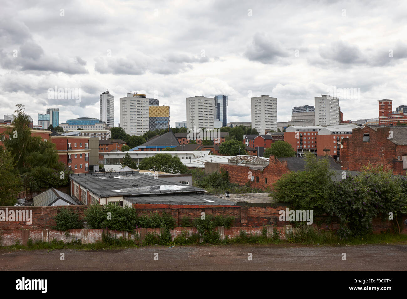 Vista del centro della città di Birmingham skyline dalla Jewellery Quarter UK Foto Stock