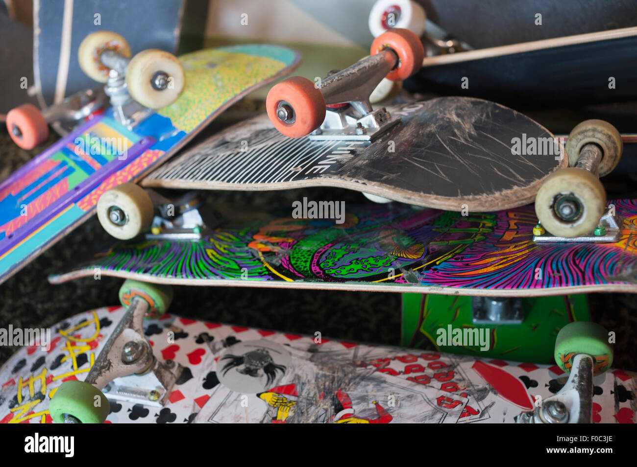 Close-up di skateboard Foto Stock