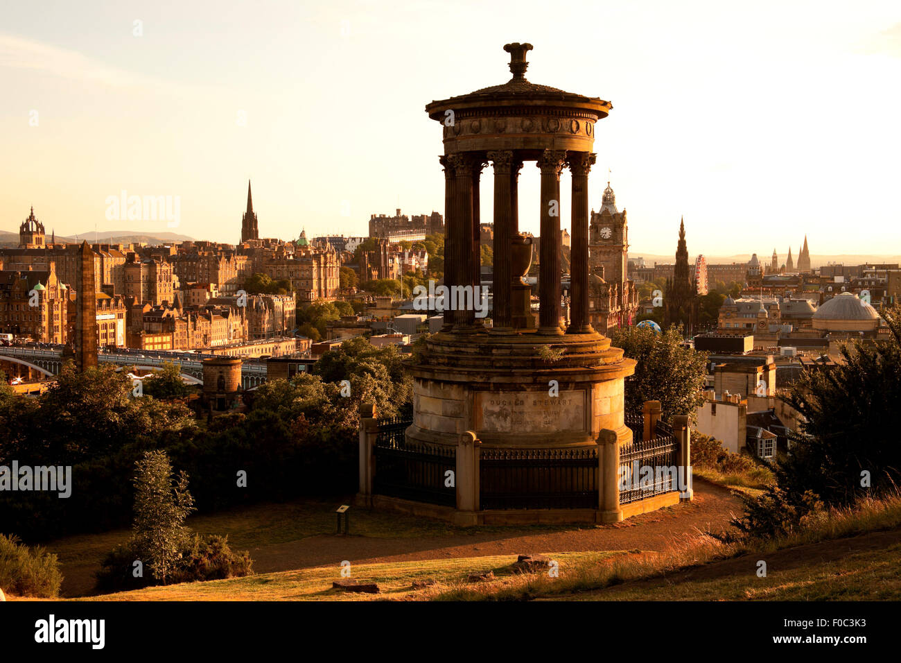 Dugald Stewart monumento Calton Hill Edinburgh Scotland Regno Unito Foto Stock