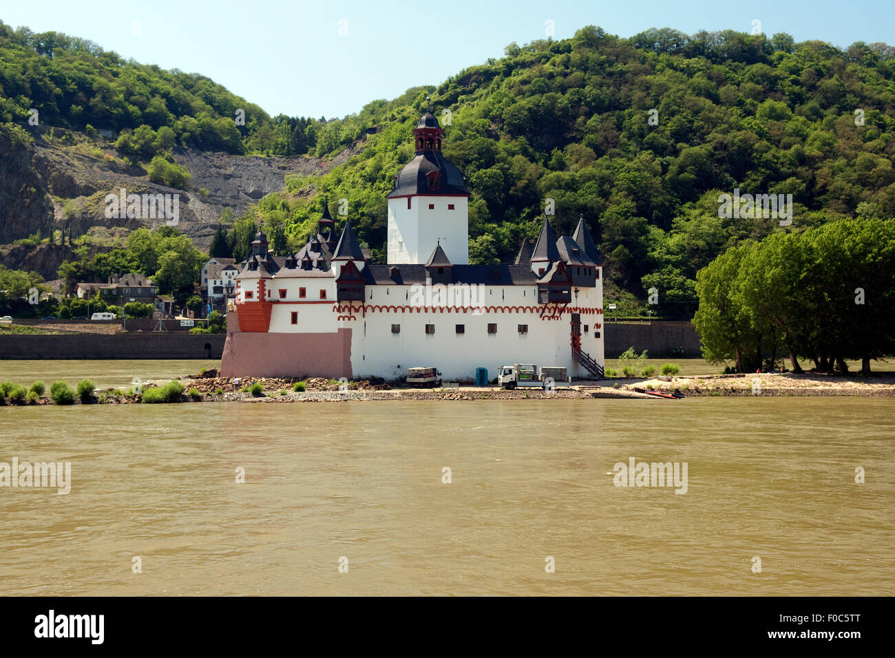 Pfalzgrafenstein Burg, Pfalz, steinernes, Schiff Foto Stock