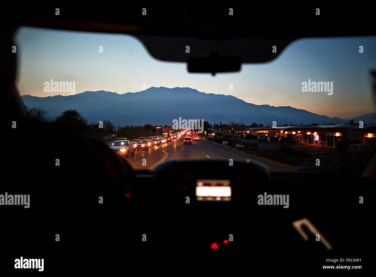 La congestione del traffico, Palm Springs, California, Stati Uniti d'America Foto Stock