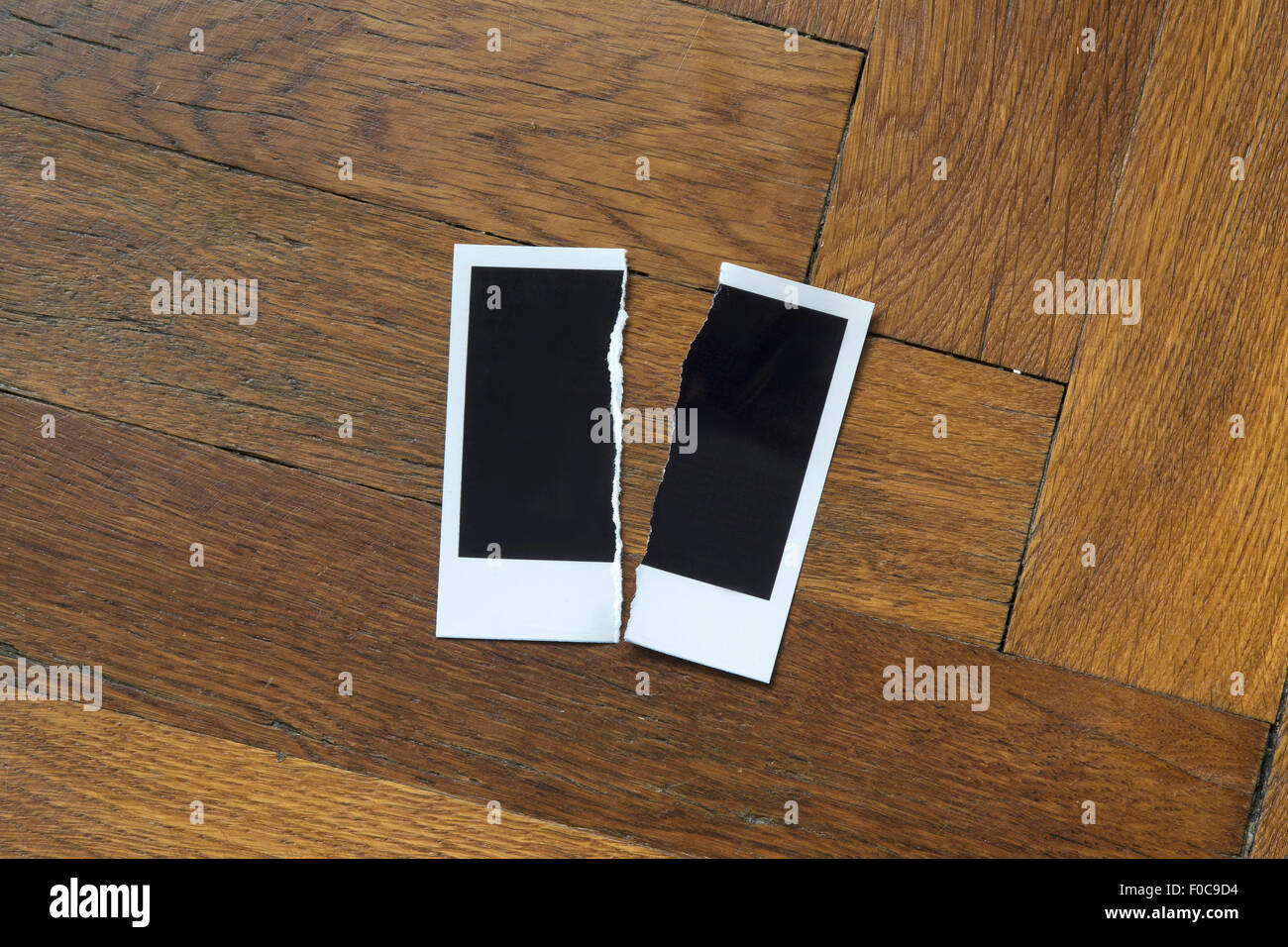 Strappata Blank Foto stampa su tavola in legno Foto Stock