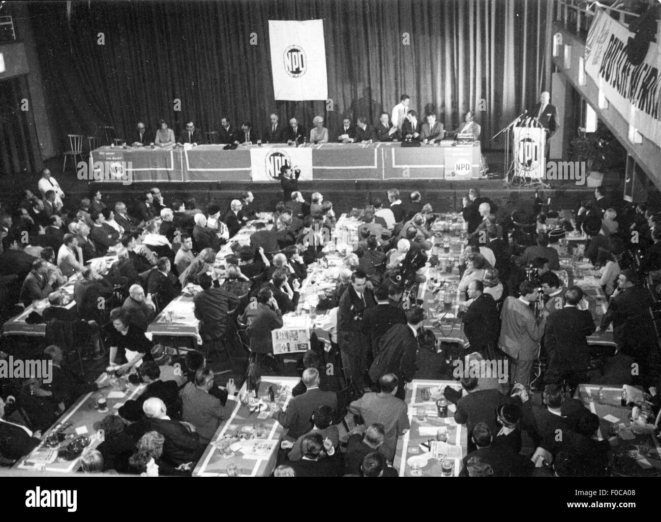 Politica, partito, incontro del Partito Nazionale Democratico di Germania (NDP), anni 60, Additional-Rights-Clearences-non disponibile Foto Stock