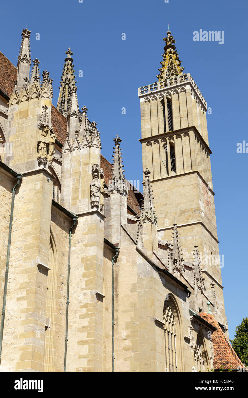 St. Jakobs Kirche di san Jacob, Rothenburg ob der Tauber, Franconia, Baviera, Germania Foto Stock