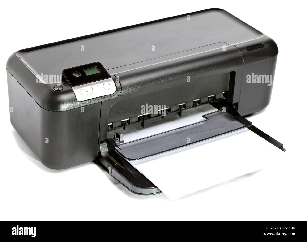 La stampante a getto di inchiostro con la carta Foto Stock