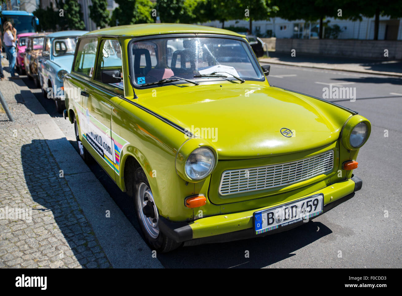 Trabi tour con auto, Berlino Foto Stock