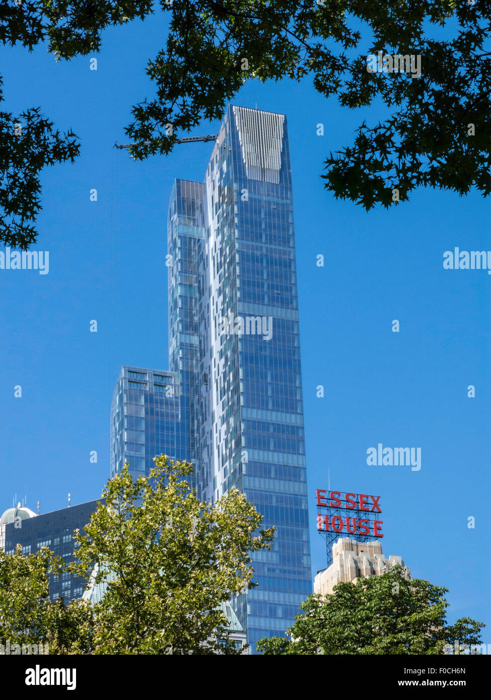 One57 Highrise Building, 57th Street vista dal Central Park, New York, USA Foto Stock