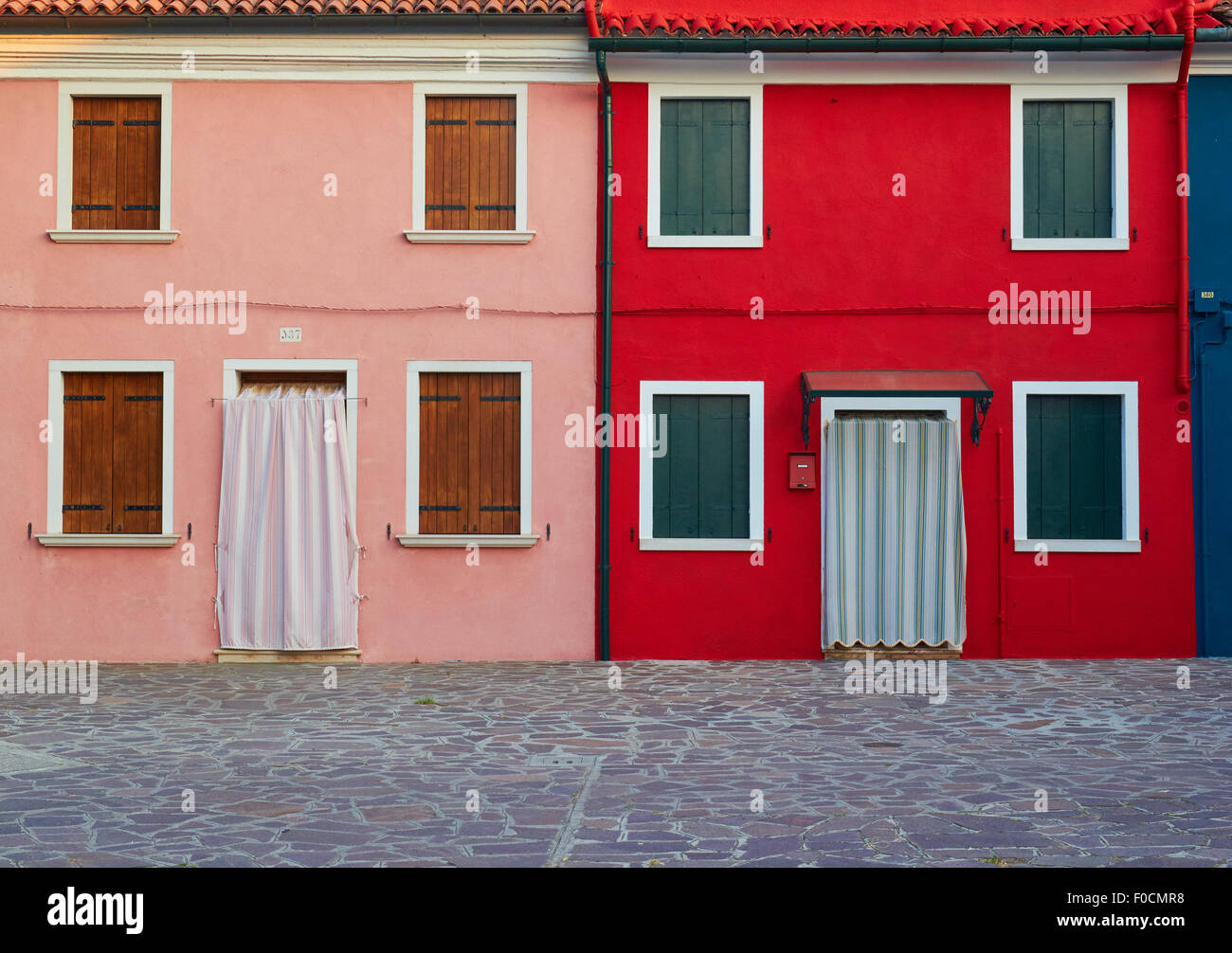 Colorate case dipinte di Burano Laguna di Venezia Veneto Italia Europa Foto Stock