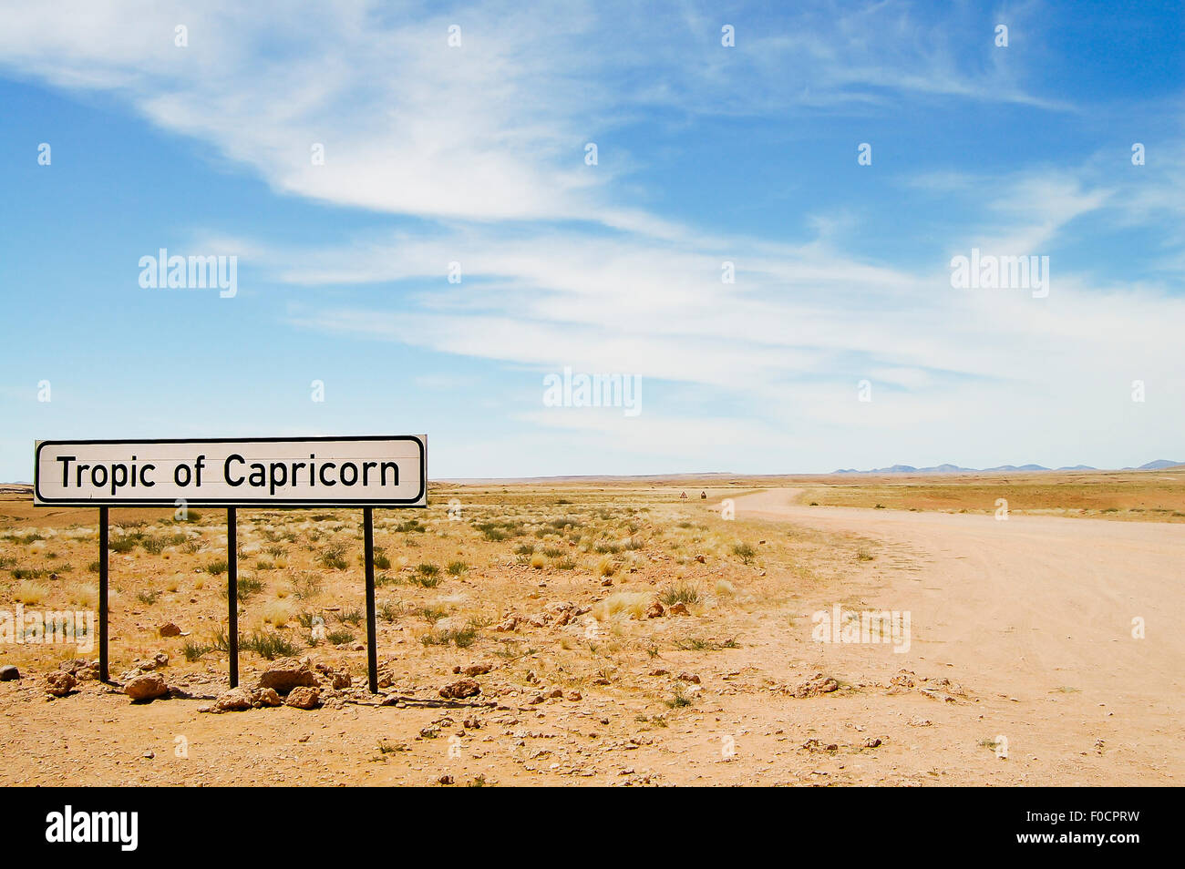 Tropico del Capricorno segno - Namibia Foto Stock