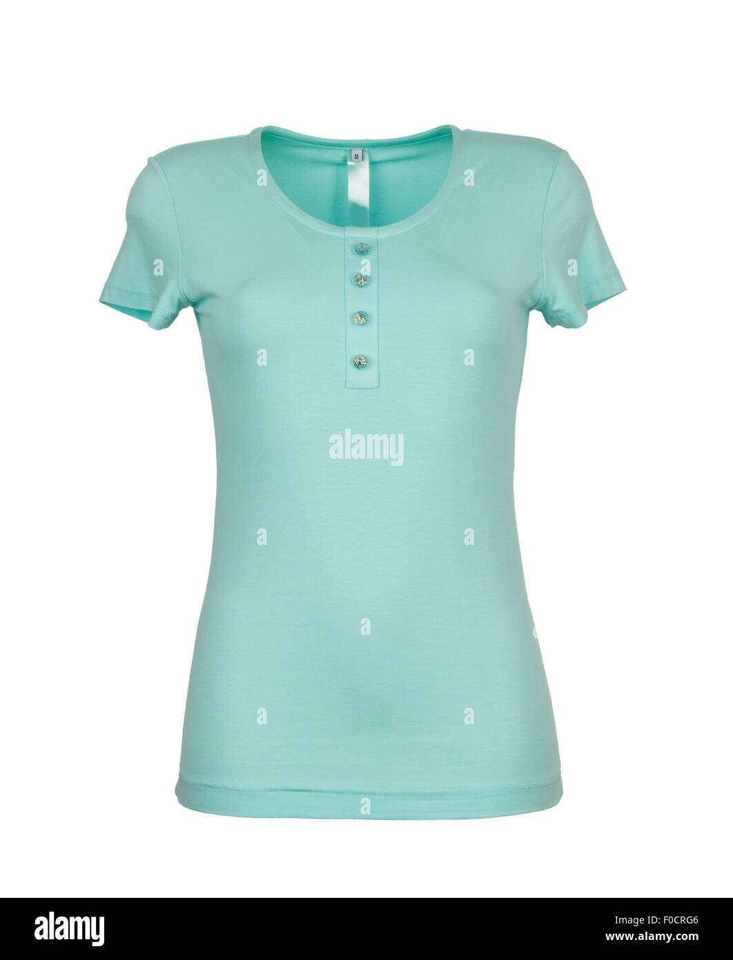 Donna blu t shirt Foto Stock