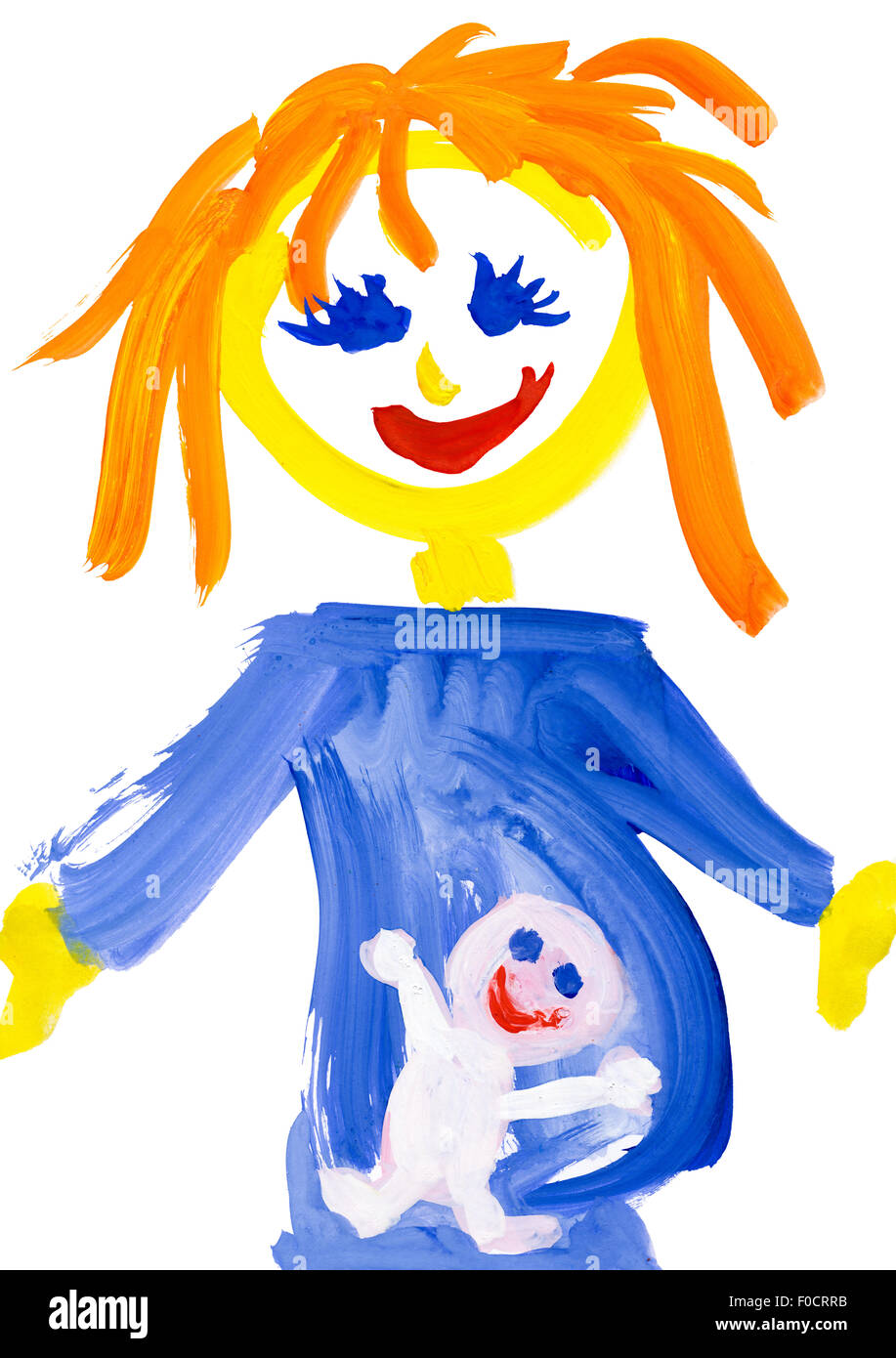 Per bambini disegno. donna in stato di gravidanza Foto Stock