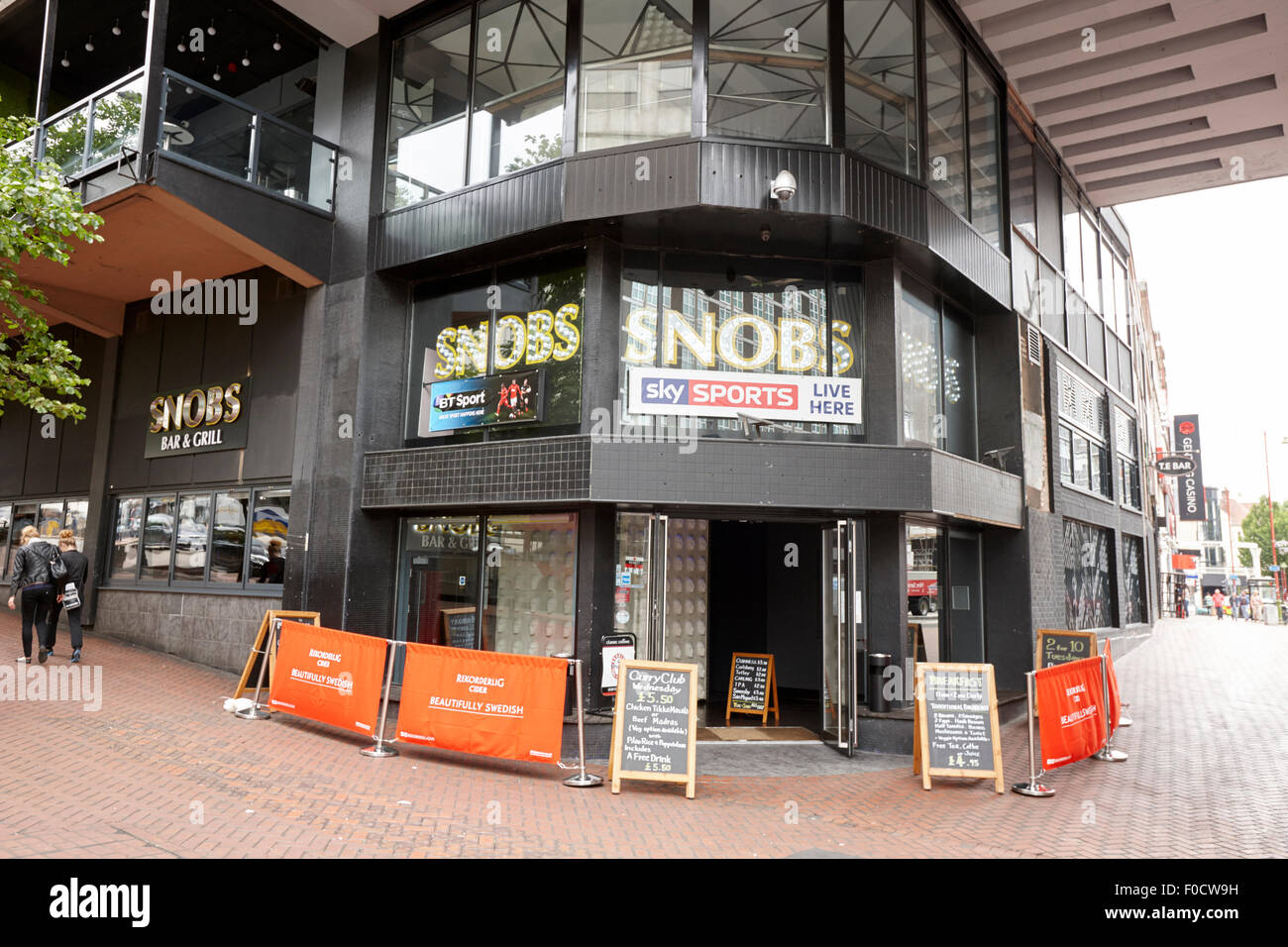 Snobs bar e grill nightclub Birmingham REGNO UNITO Foto Stock